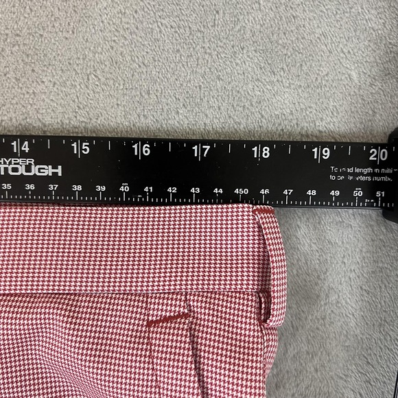 Peter Millar Shorts Mens 35 Red Micro Check Crown Sport Golf Chino Performance - Picture 12 of 13